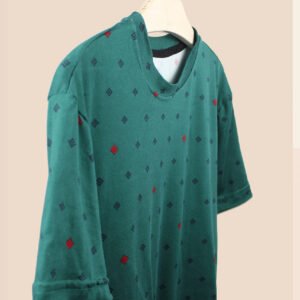 Playera Basica Premium– Verde Bosque con Estampado Minimalista