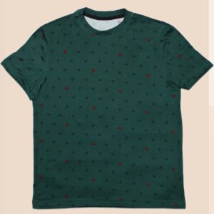 Playera Basica Premium– Verde Bosque con Estampado Minimalista