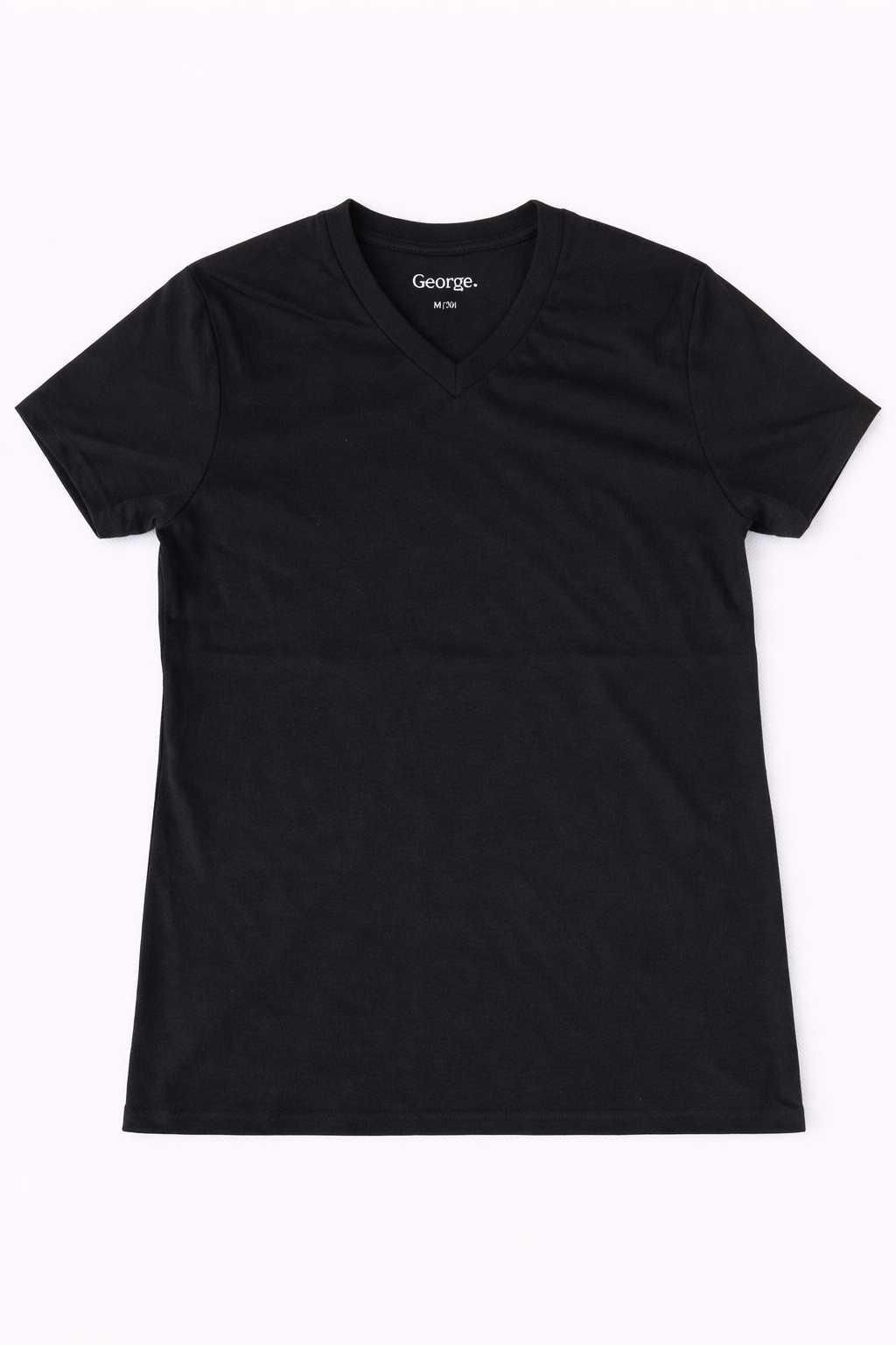 Playera Básica Hombre Cuello V 120 g – Negro
