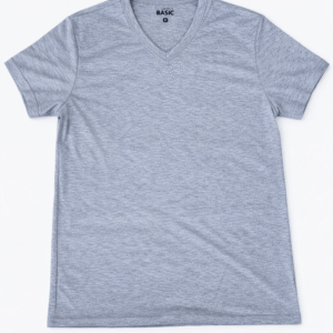 Playera Básica Cuello V 120 g – Gris Jaspe